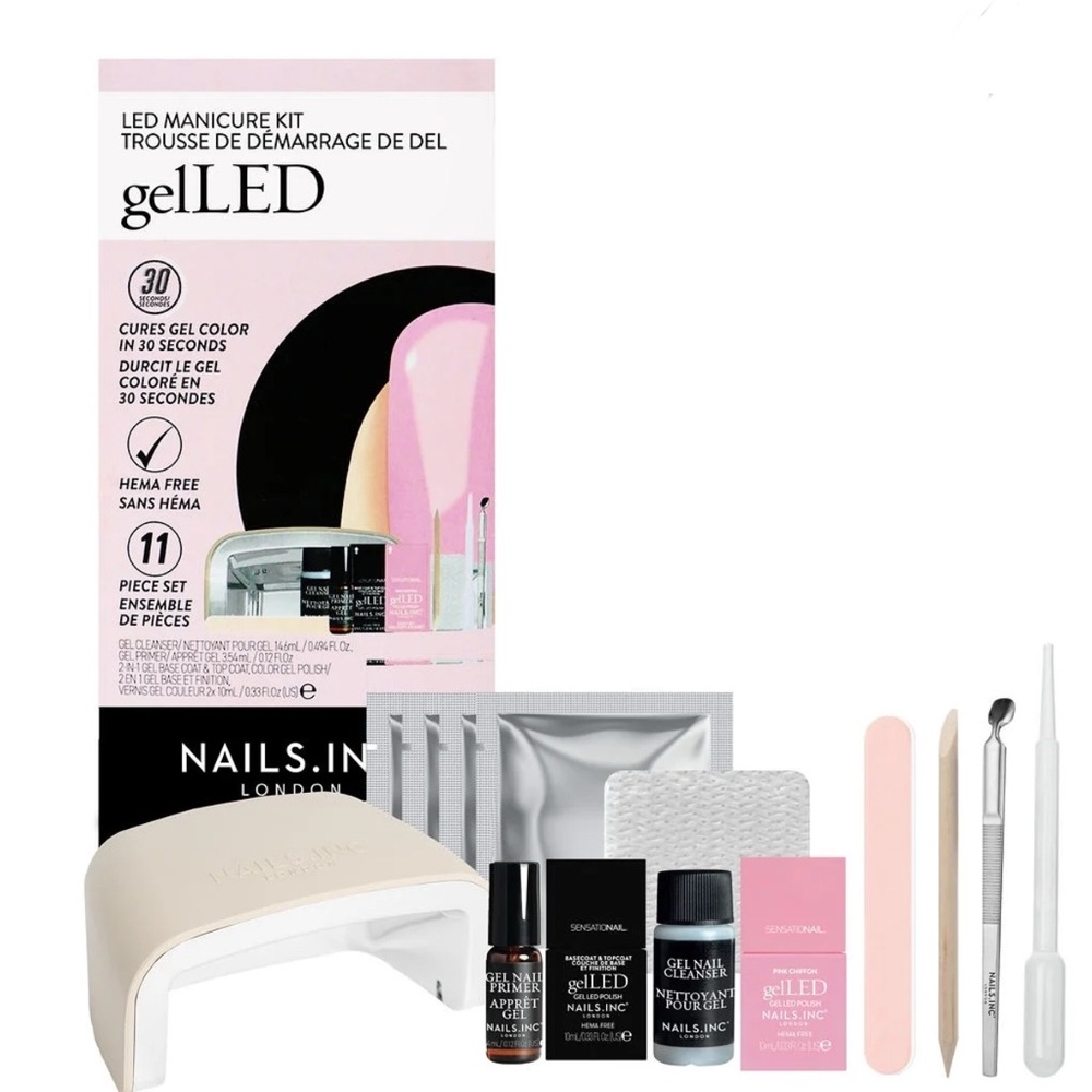 Nails Inc. Gel Manicure Kit - Pink and White
